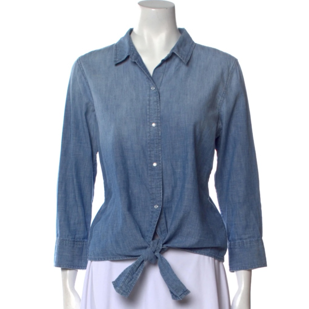 CURRENT/ELLIOTT Three-Quarter Sleeve Button-Up Top